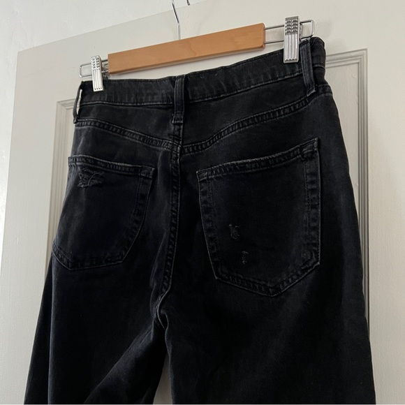 GAP women’s washed black distressed high rise 90s loose jeans 0 25 straight leg - Picture 6 of 7